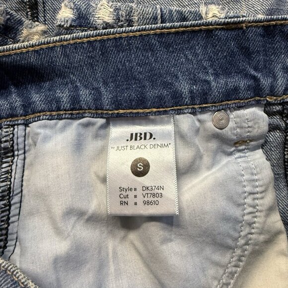 JBD JUST BLACK Mini Jean Skirt - Small - Patterned distressed Hem - Picture 7 of 8